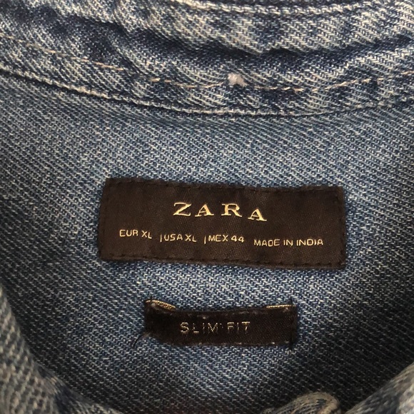 Zara Slim Fit XL Denim button down - Picture 3 of 4
